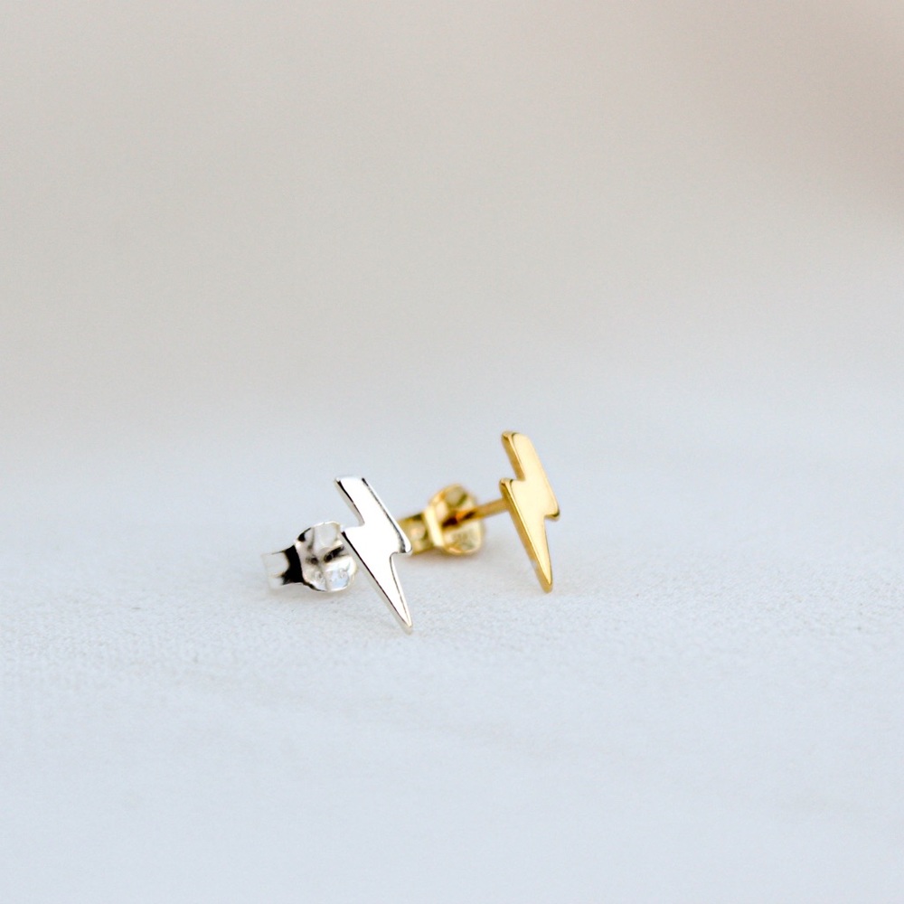 14k gold plated sterling silver lightning studs